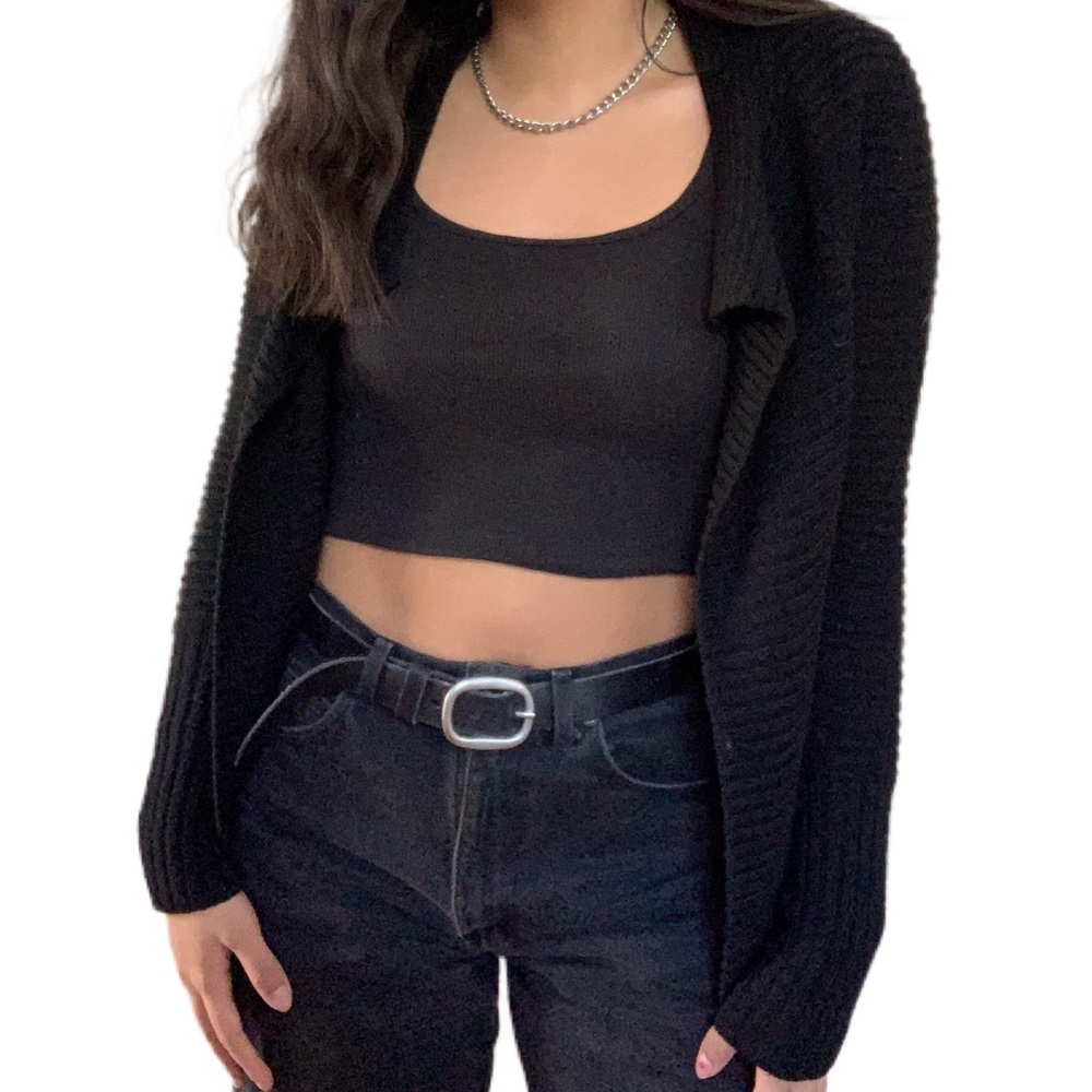 banana republic black cardigan